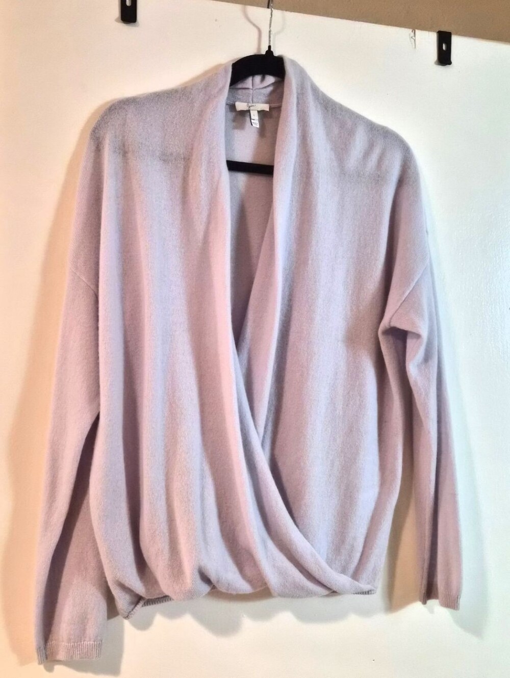 Joie Cashmere Wrap-Front Sweater Size Large, Gray